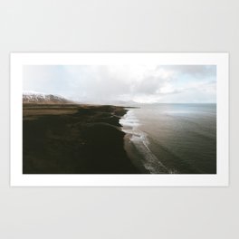 Moody black sand beach in Iceland - Landscape Photography Art Print