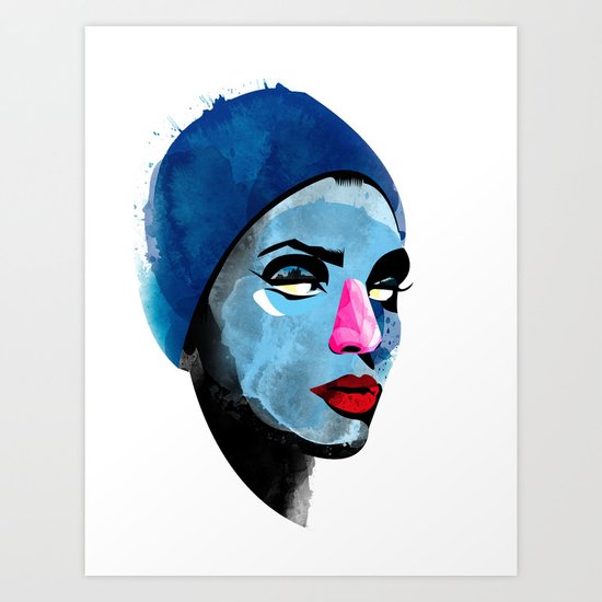 Woman's head Art Print