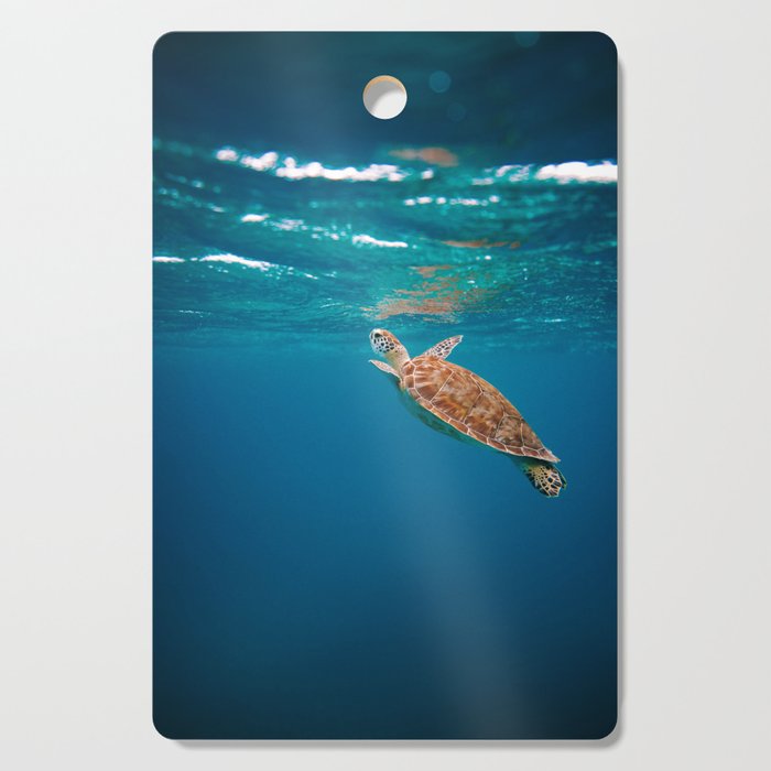 Turtle Swimming  Cutting Board