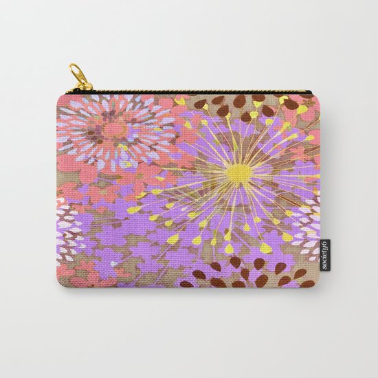 Bright Floral Explosion Abstract Carry-All Pouch