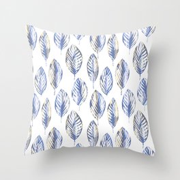 watercolor abstract leaves Throw Pillow