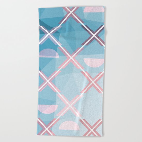 Abstract Triangulated XOX Design Beach Towel