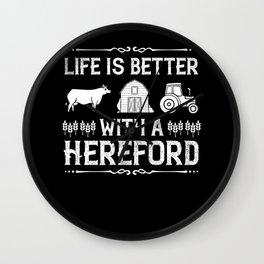 Hereford Cow Cattle Bull Beef Farm Wall Clock