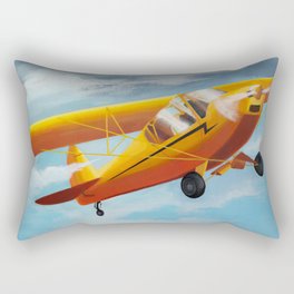 Yellow Plane, Blue Sky Rectangular Pillow