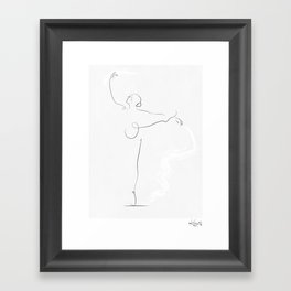 'POISE', Dancer Line Drawing Framed Art Print