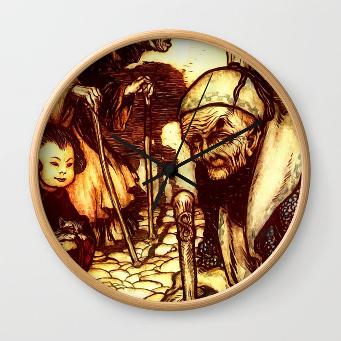 Oriental illustration age and youth Wall Clock