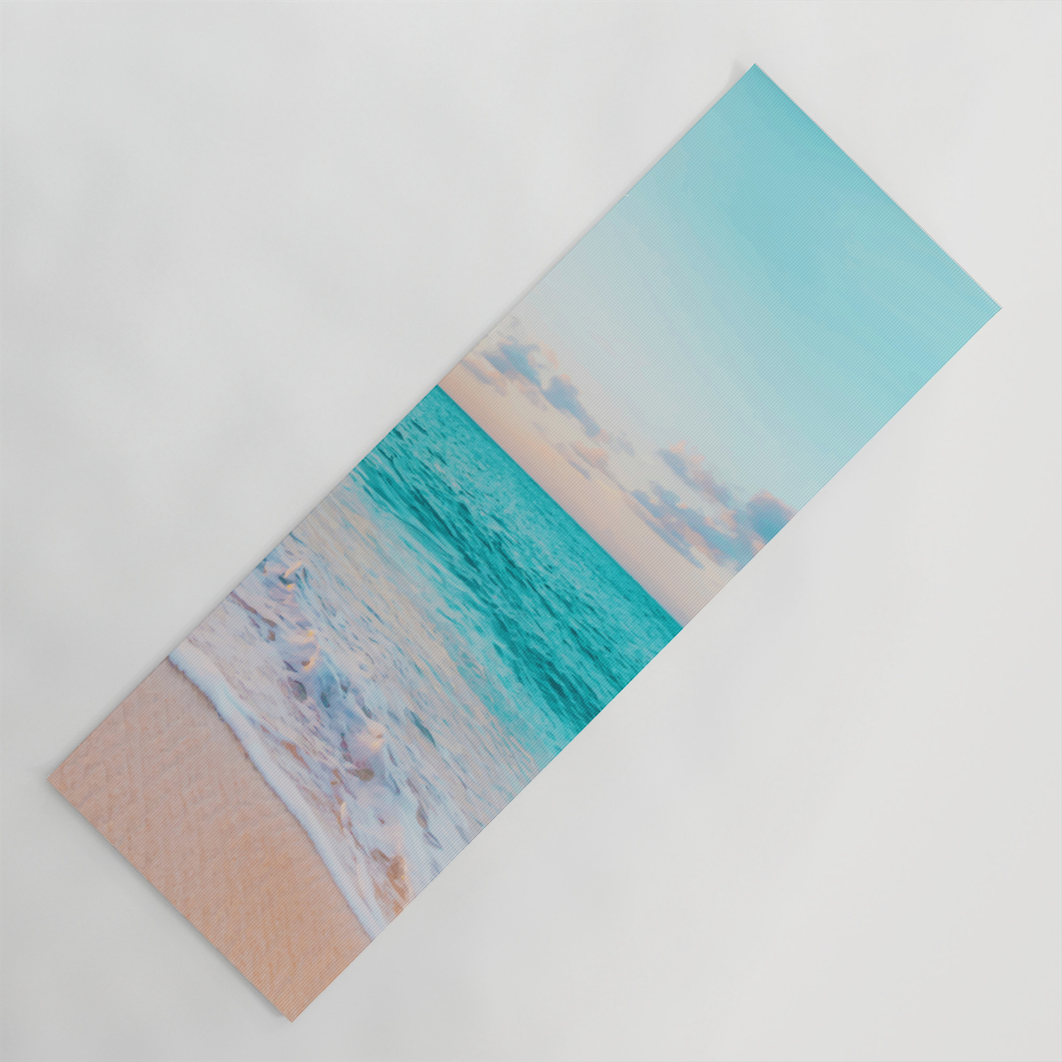 Ocean Bliss, Nature Landscape Sea Travel Tropical, Nordic Luxe Photography  Pastel Island Digital Yoga Mat by 83 Oranges