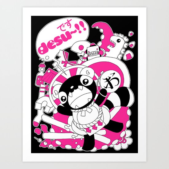 Desu~!!: Pink Art Print