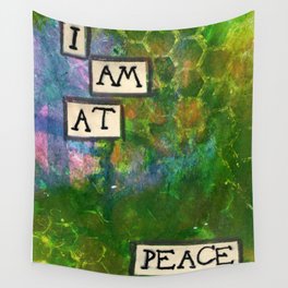 Affirmation #7 I am at Peace Wall Tapestry | Painting, Other, Ink, Affirmation, Acrylic, Abstract 