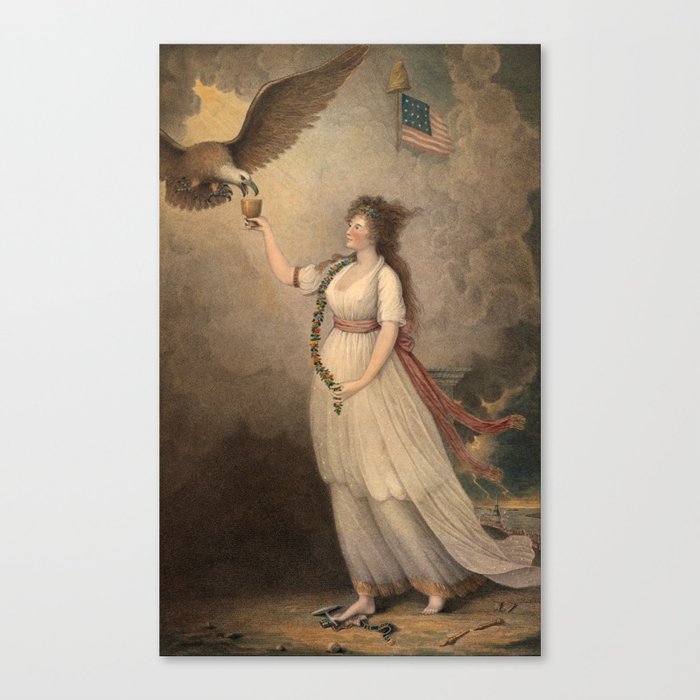 Liberty, In the form of the Goddess of Youth, giving Support to the Bald Eagle, 1796 by Edward Savage Canvas Print