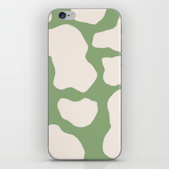 Retro 70s 60s Sage Green Cow Spots iPhone Skin