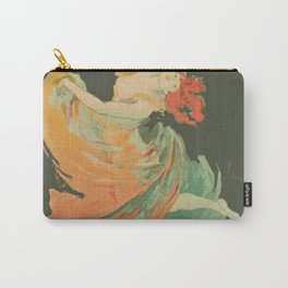 Vintage French Poster Carry-All Pouch | France, Retro, Aesthetic, Vintageposter, Floral, Woman, Paris, Flowers, Popart, Groovy 
