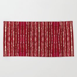 No Words Pattern Red Beach Towel