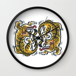 Cute Japanese tiger Wall Clock | Cartoon, Pattern, Japanesetiger, Japanese, Asia, China, Asian, Drawing, Yellow, Asiantiger 