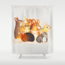 Elephant shrew crew Shower Curtain