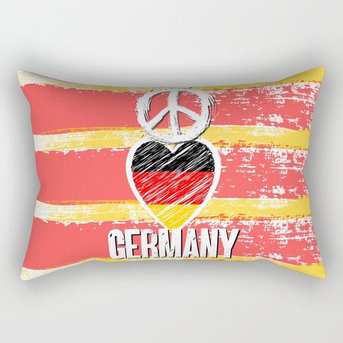 Peace, Love, Germany Rectangular Pillow