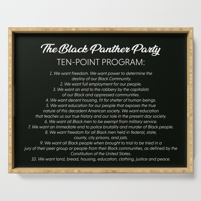 Black Panther Party 10 Point Program Serving Tray