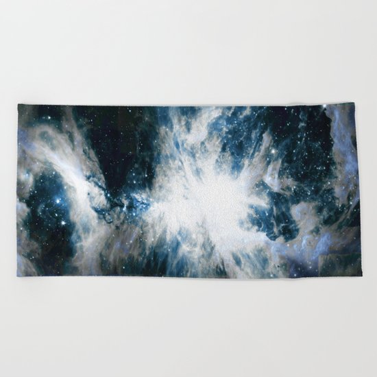 Orion Nebula Blue & Gray Beach Towel