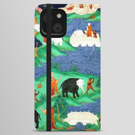 Taming The Elephant Mind Buddhist Path of Samatha Tibetan Painting iPhone Wallet Case