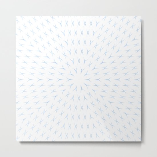PCT2 Fractal in Ice Blue on White Metal Print
