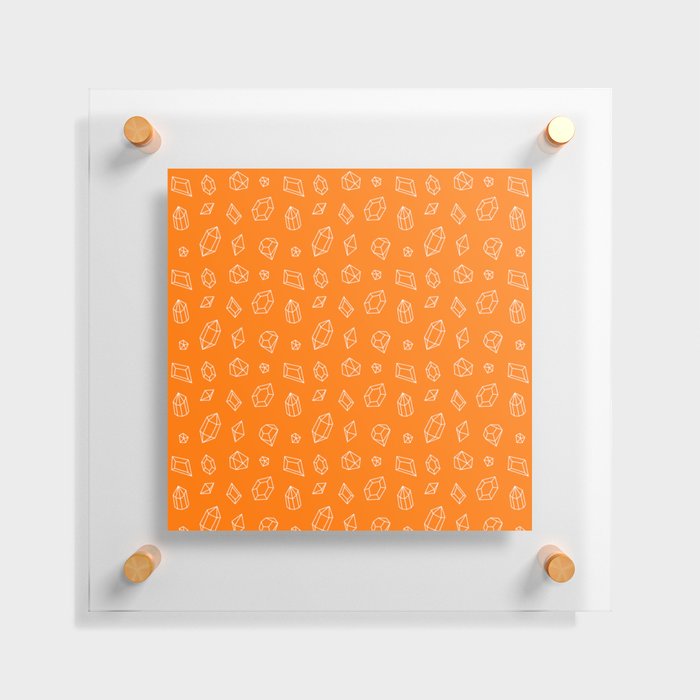 Orange and White Gems Pattern Floating Acrylic Print