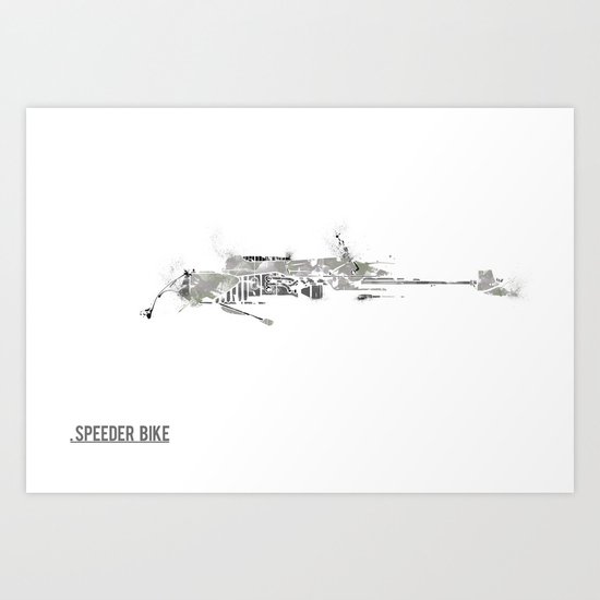 Star Wars Vehicle Speeder Bike Art Print