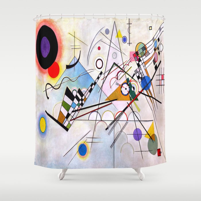 Wassily Kandinsky (1866-1944) - COMPOSITION VIII (Komposition VIII - Composition 8) - 1923 - Expressionism, Abstract, Bauhaus - Geometric Abstraction - Oil on canvas - Digitally Enhanced Version - Shower Curtain