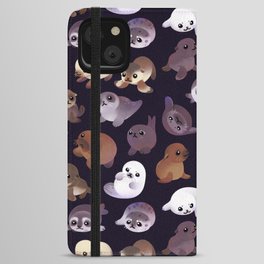 Seal pup - dark iPhone Wallet Case