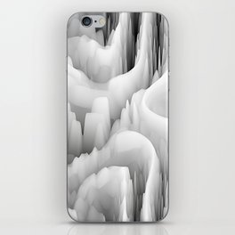 art abstract fractal wave blurred monochrome background in black, grey and white colors; seamless pattern; 3d effect iPhone Skin