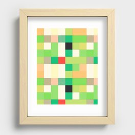 Green Grid Recessed Framed Print
