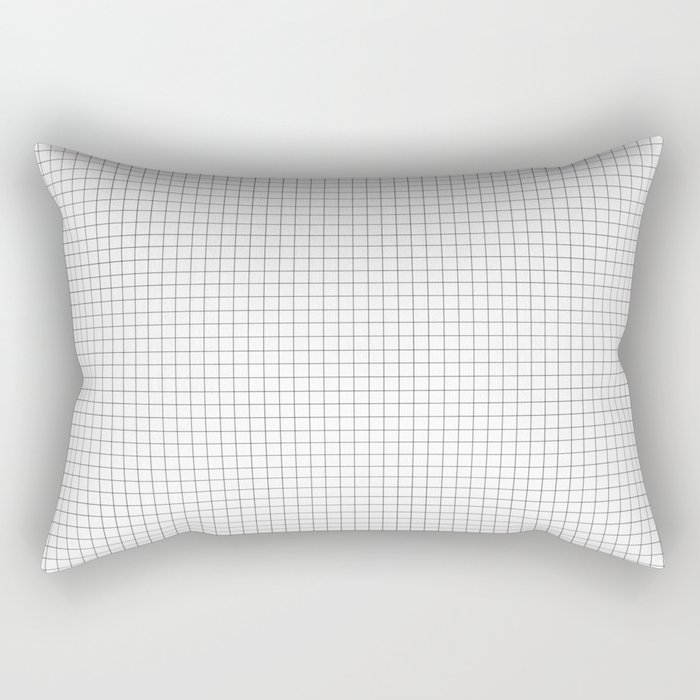 Simple black and white grid lines square pattern Rectangular Pillow