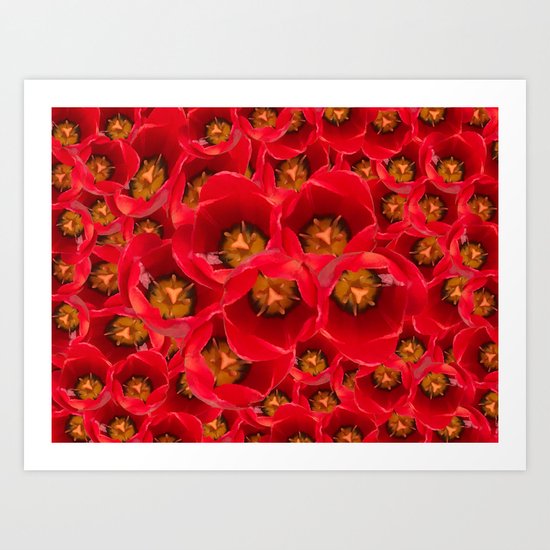 Venetian Red Tulips Art Print