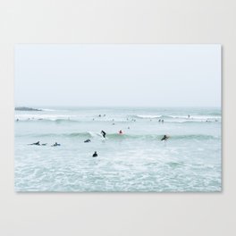 Tiny Surfers Lima, Peru 2 Canvas Print