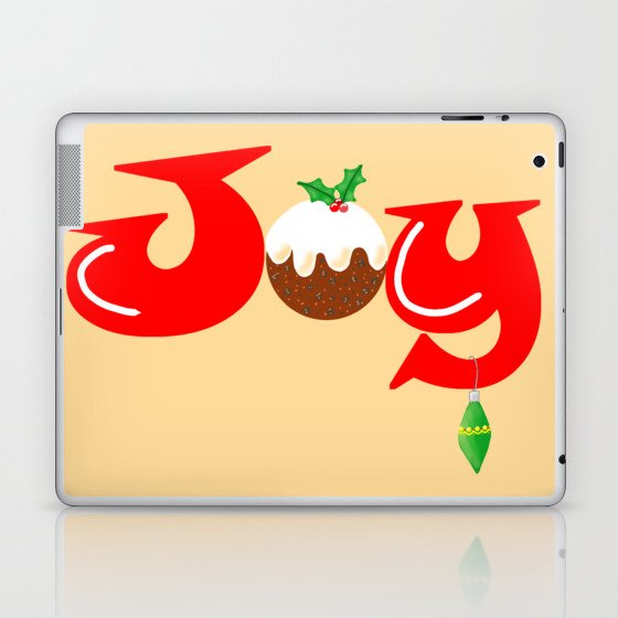 Christmas joy with Christmas pudding and bauble   Laptop & iPad Skin