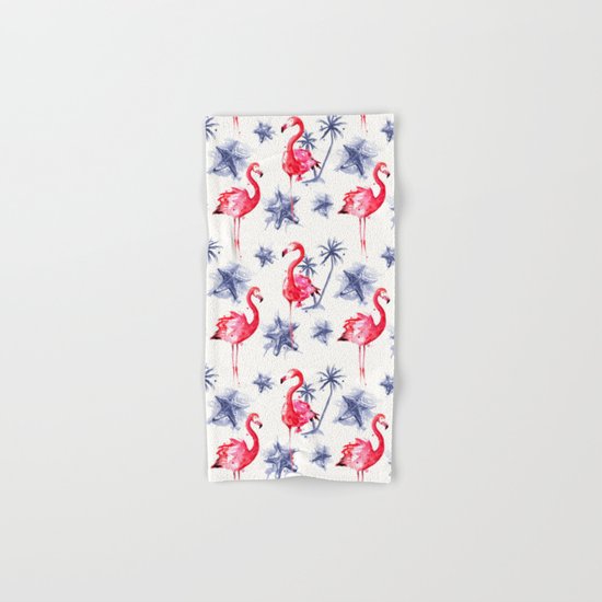 Beach Flamingos Hand & Bath Towel