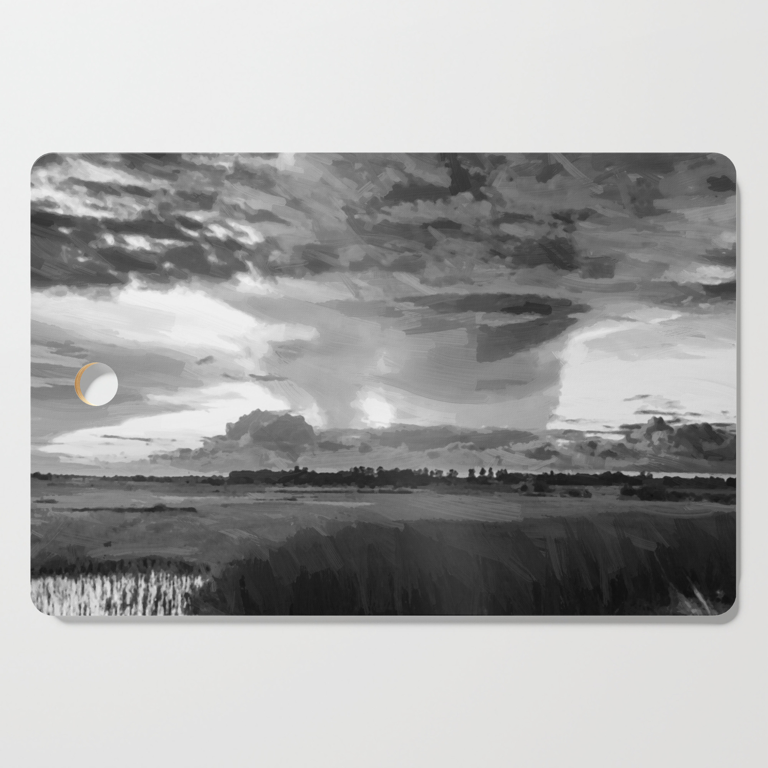 Hurricane Storm Landscape Digital Oil Painting Akvop Bw Cutting