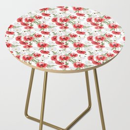 Daisy and Poppy Seamless Pattern Side Table
