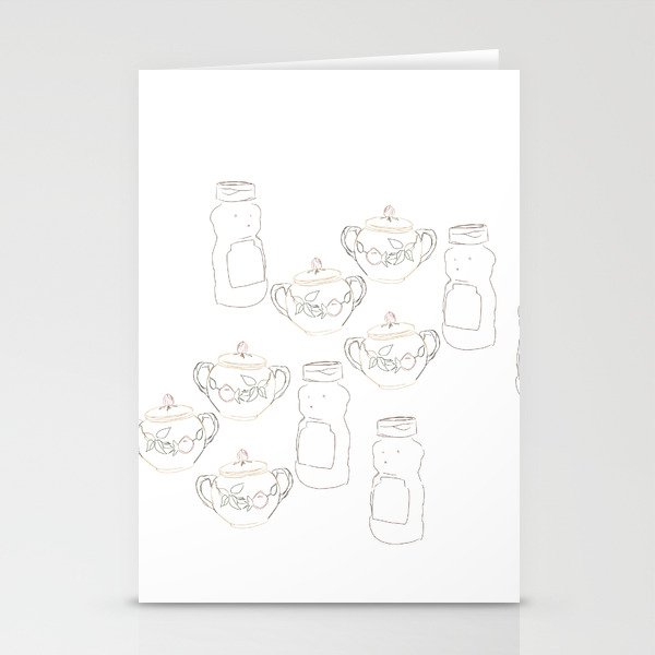 Honey bear and sugar bowl Stationery Cards