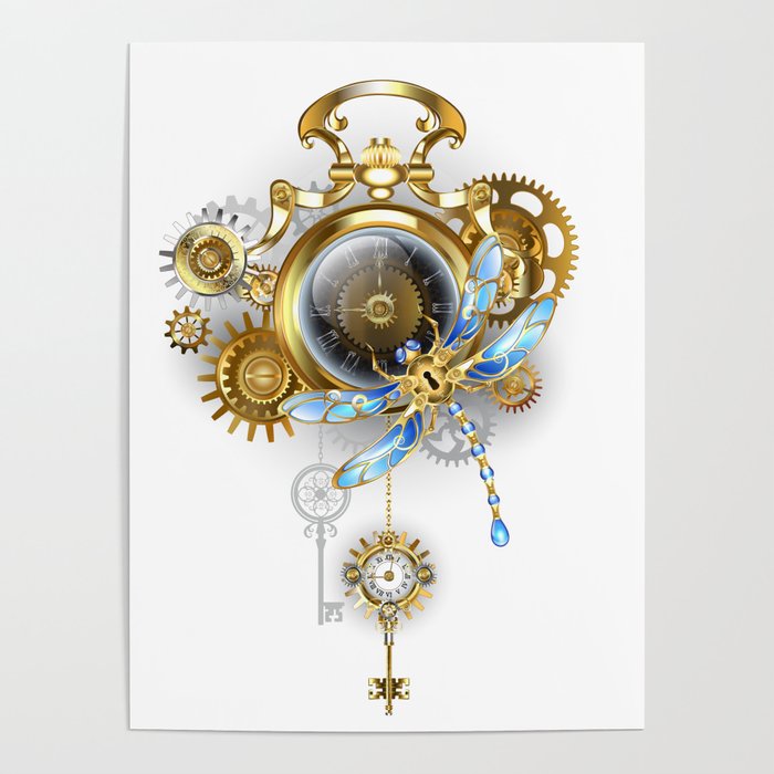 Poster Steampunk clock 