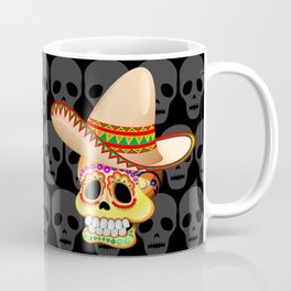 Mexico Sugar Skull with Sombrero Coffee Mug