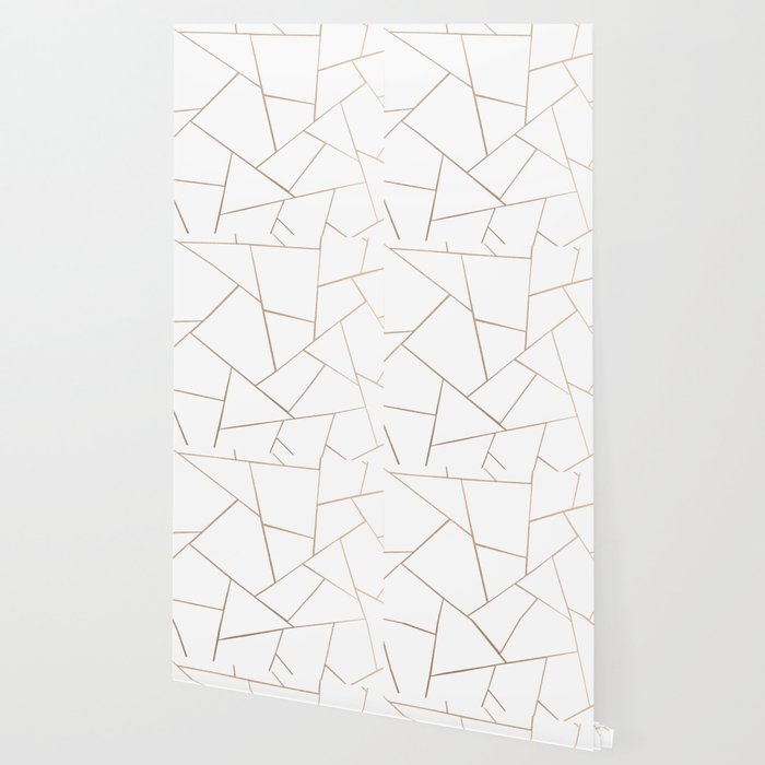 Rose Gold White Geometric Glam 1 Geo Decor Art Society6