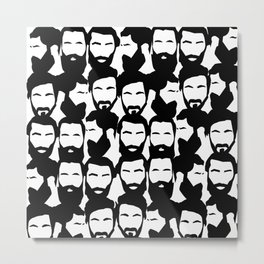Beard are sexy_black n& white Metal Print | Lumberjack, Pattern, Illustration, Metrosexual, Pop Art, Male, Dormlife, Hipster, Barber, Modern 