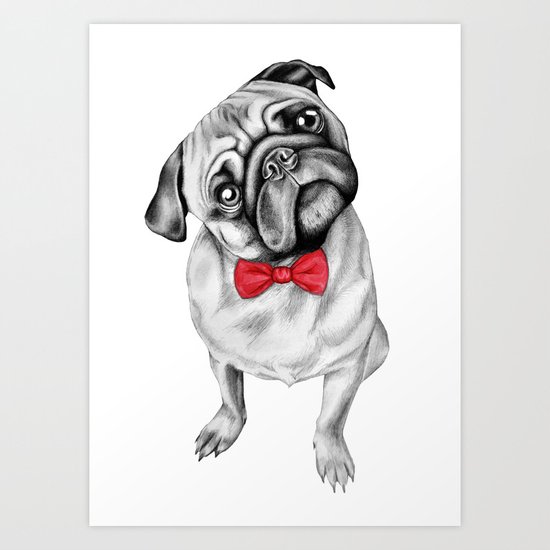 Percy Pug Art Print