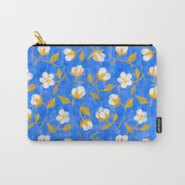 Painterly cotton flowers // in cobalt blue Carry-All Pouch