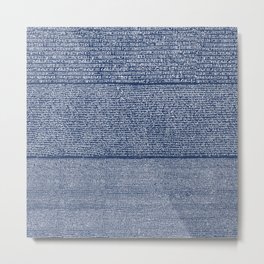 The Rosetta Stone // Navy Blue Metal Print | Demotic, Duvet, Historical, Archaeology, Language, Script, Rosettastone, Egyptian, History, Graphicdesign 