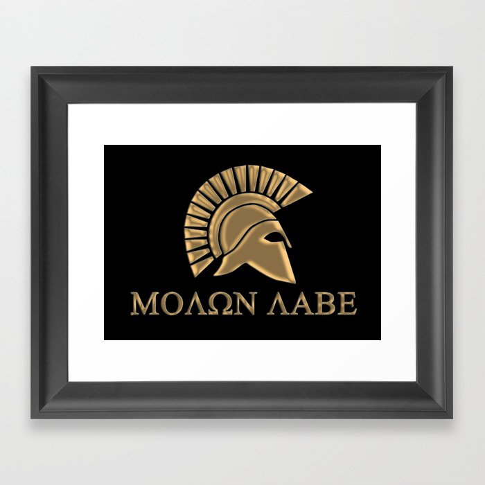Molon lave-Spartan Warrior Framed Art Print