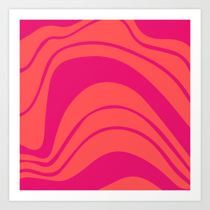 Abstract Organic Art in Hot Pink and Orange Art Print