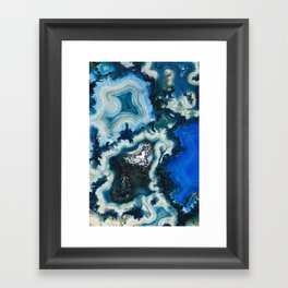Blue agate abstract Framed Art Print