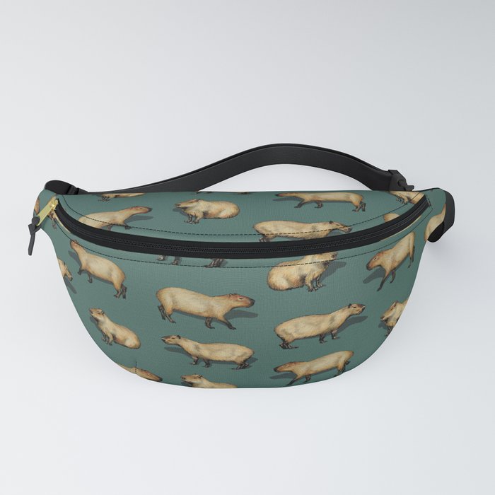 Cute Capybara Pattern - Giant Rodents on Dark Teal Fanny Pack