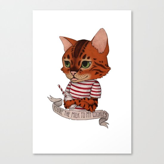 FRANKIE THE CAT - white Canvas Print